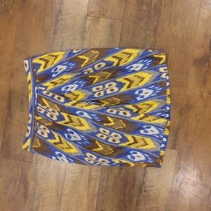 Tory Burch Jemima Ikat Skirt 12 Linen Blend